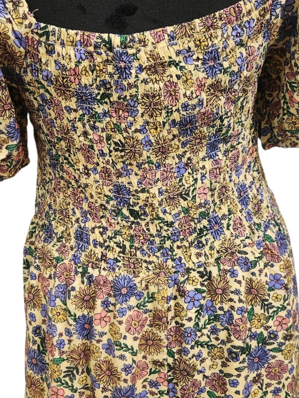 dip Floral Smock Bodice Lined Maxi Dress Size M - Picture 3 of 8
